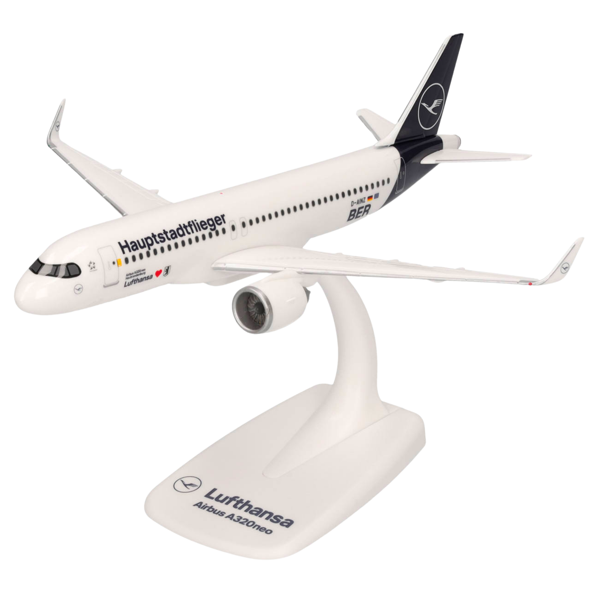 Herpa Snap-Fit Flugzeugmodell Lufthansa Airbus A320neo "Hauptstadtflieger" (1:200)